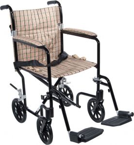 Deluxe Fly-Weight Aluminum Transport Chair