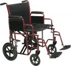 Heavy Duty Steel Transport Chair in Red